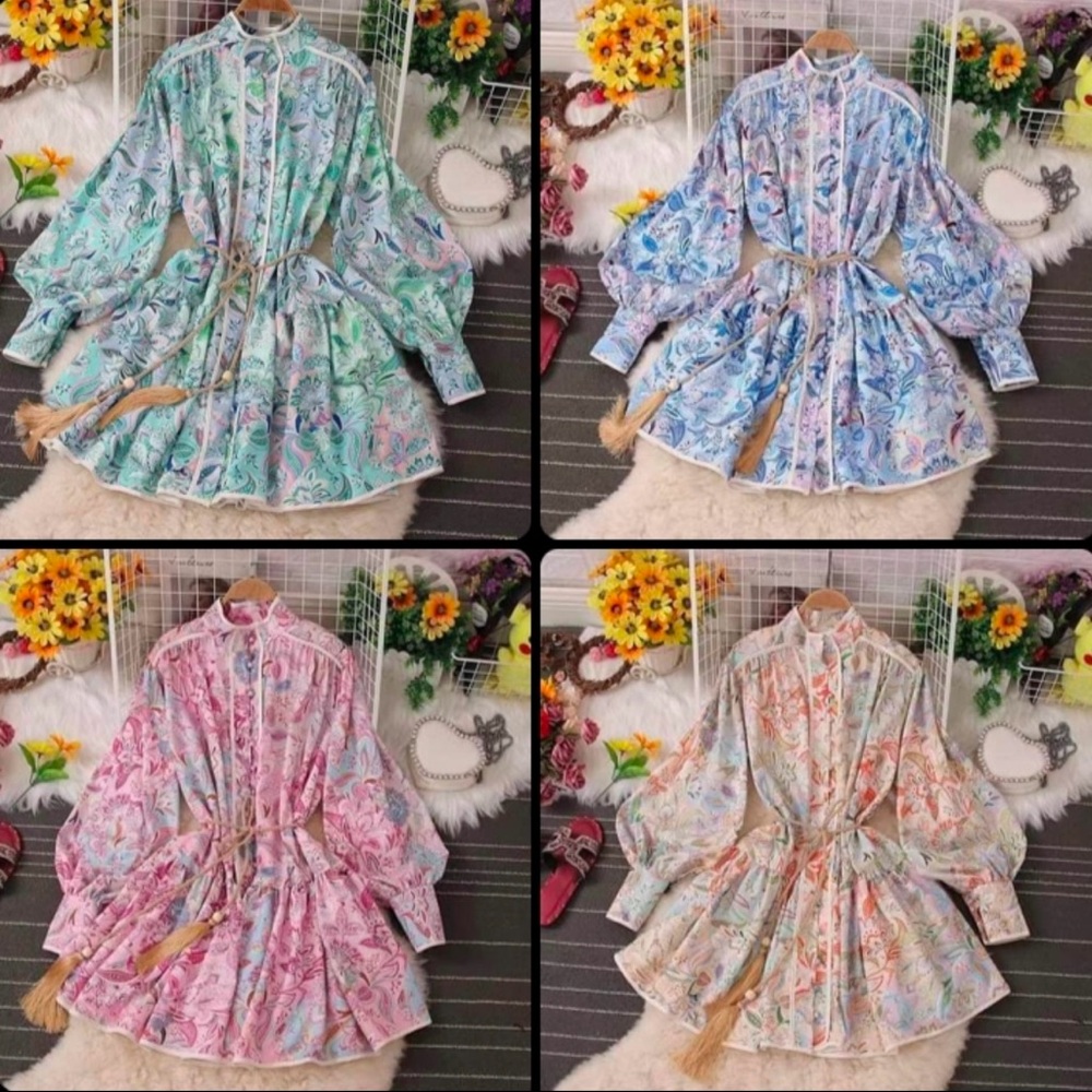 Colorful Paisley Long Sleeve Dresses